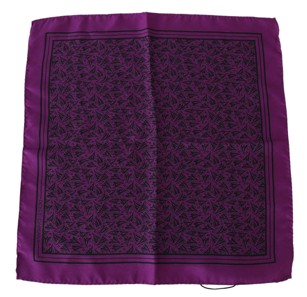 Purple Patterned Square Scarf Handkerchief
