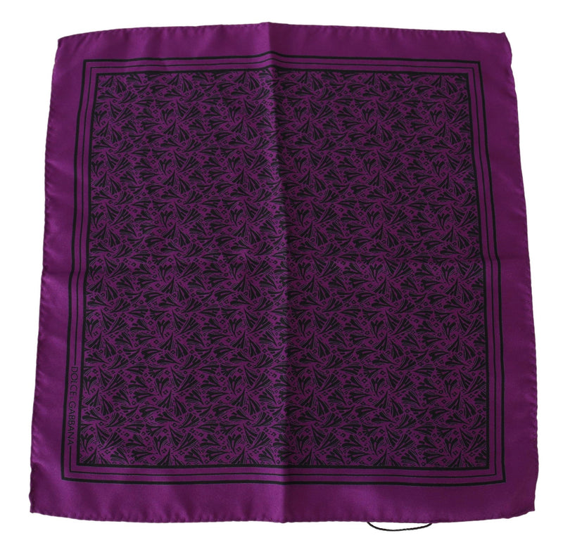 Purple Patterned Square Scarf Handkerchief