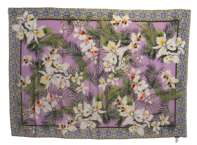 Multicolor Floral Print Cashmere Modal Scarf