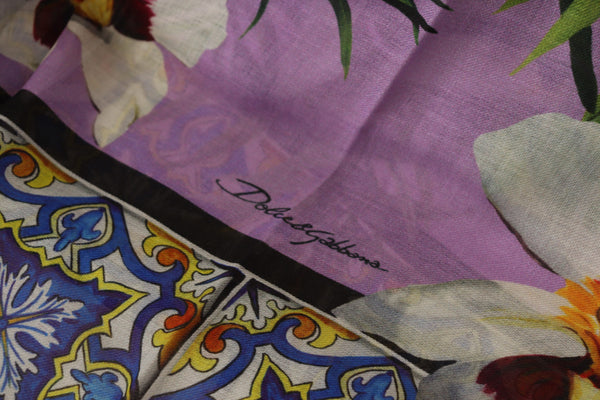 Multicolor Floral Print Cashmere Modal Scarf
