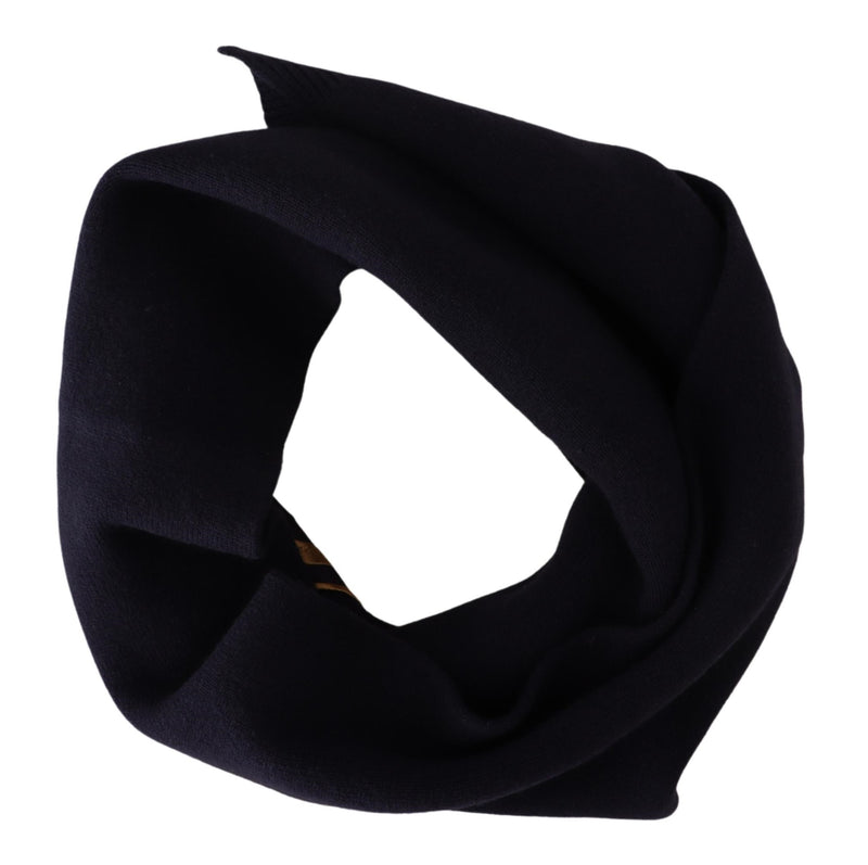 Dark Blue Wool Knit DG Logo Shawl Wrap Scarf