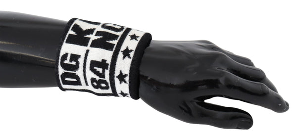 Black White Wool Knitted DG KING Wristband Wrap