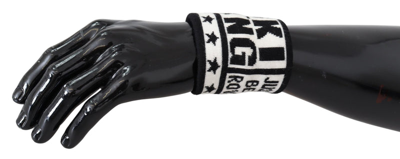 Black White Wool Knitted DG KING Wristband Wrap