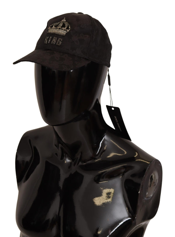 Black Floral DG King Embroidery Baseball Hat