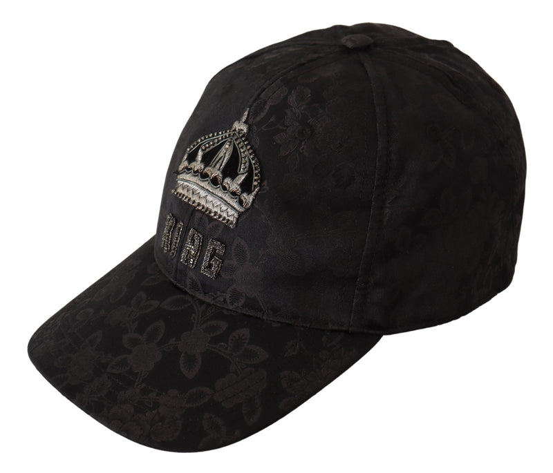 Black Floral DG King Embroidery Baseball Hat