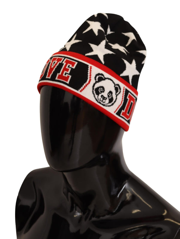 Multicolor Panda Free Love Graphic Beanie Hat