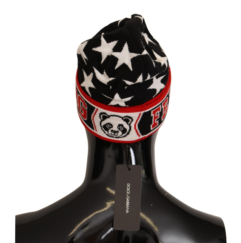 Multicolor Panda Free Love Graphic Beanie Hat