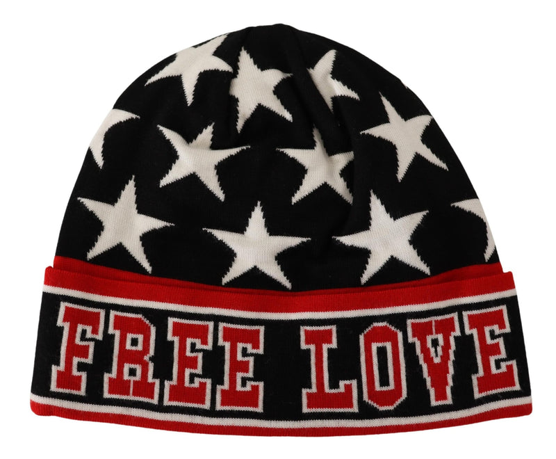 Multicolor Panda Free Love Graphic Beanie Hat