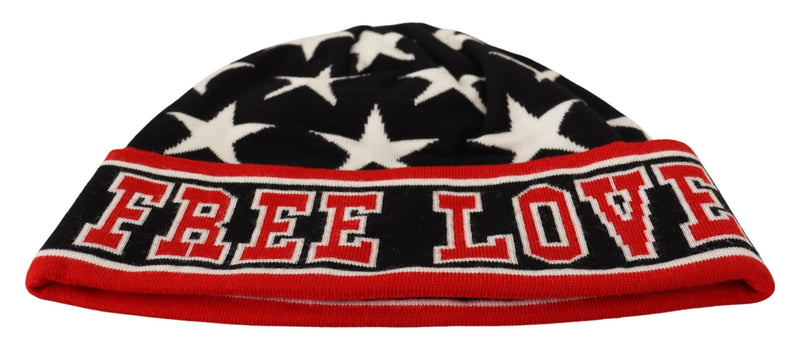Multicolor Panda Free Love Graphic Beanie Hat