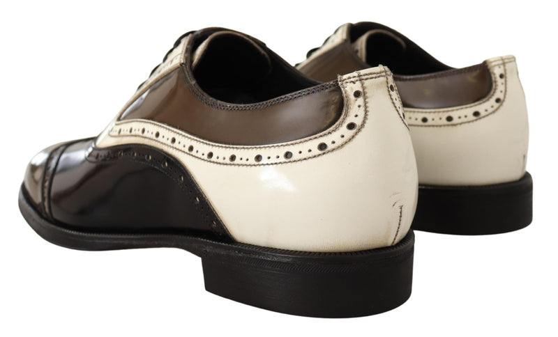 Brown Leather Brogue Derby Dress Men Shoes