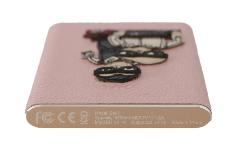 Charger USB Pink Leather #DGFAMILY Power Bank