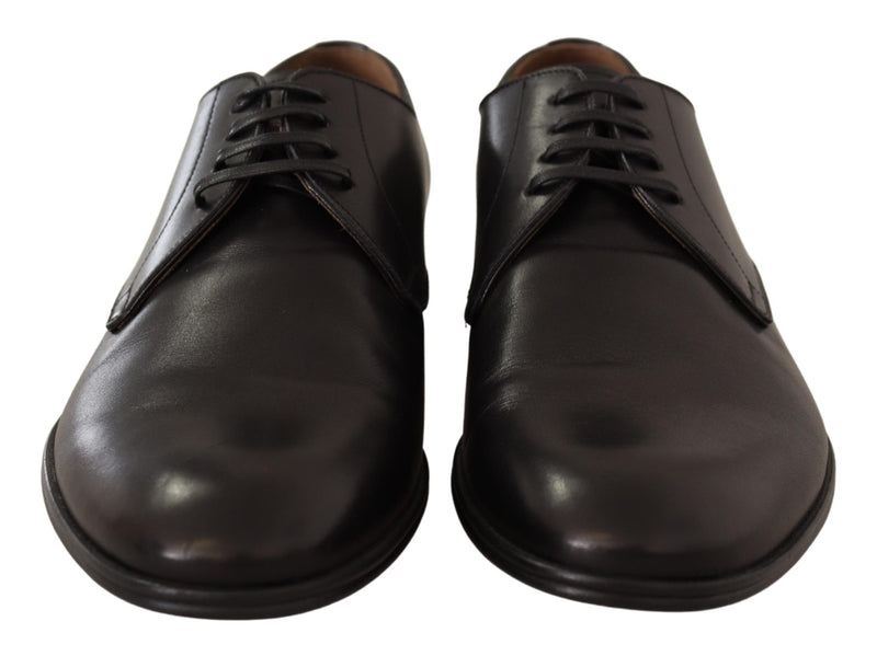 Black Leather Derby Formal Dress Shoes