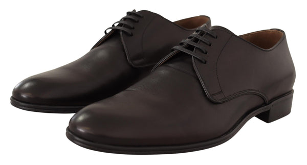 Black Leather Derby Formal Dress Shoes