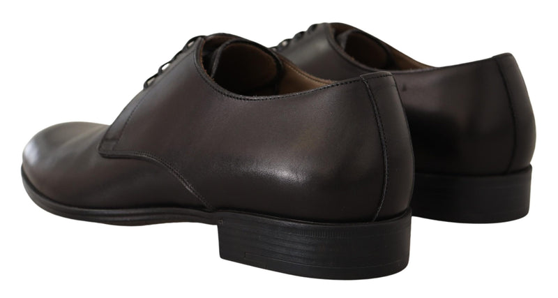 Black Leather Derby Formal Dress Shoes