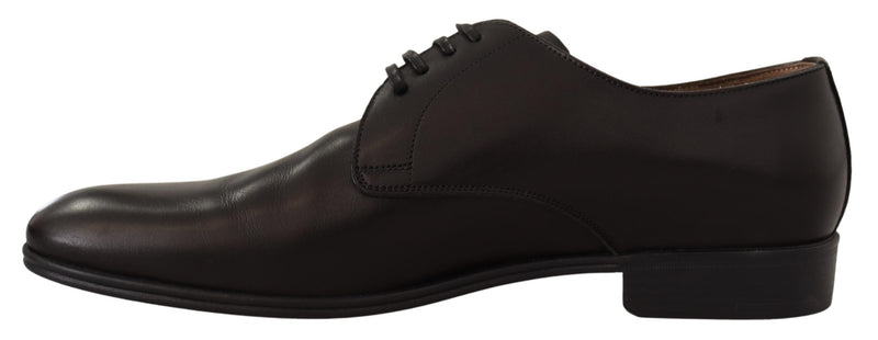 Black Leather Derby Formal Dress Shoes