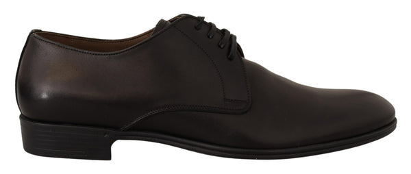 Black Leather Derby Formal Dress Shoes