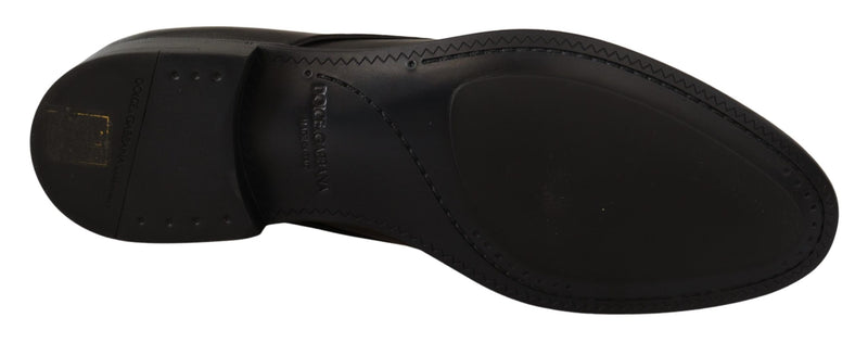 Black Leather Derby Formal Dress Shoes