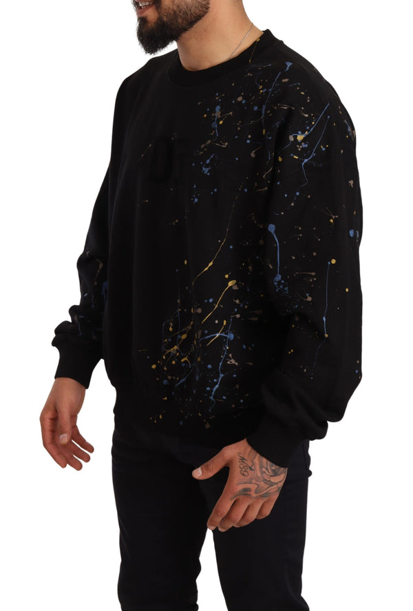 Black DG Logo Cotton Pullover Sweater