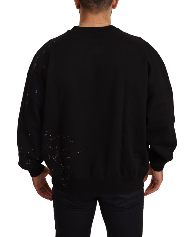 Black DG Logo Cotton Pullover Sweater
