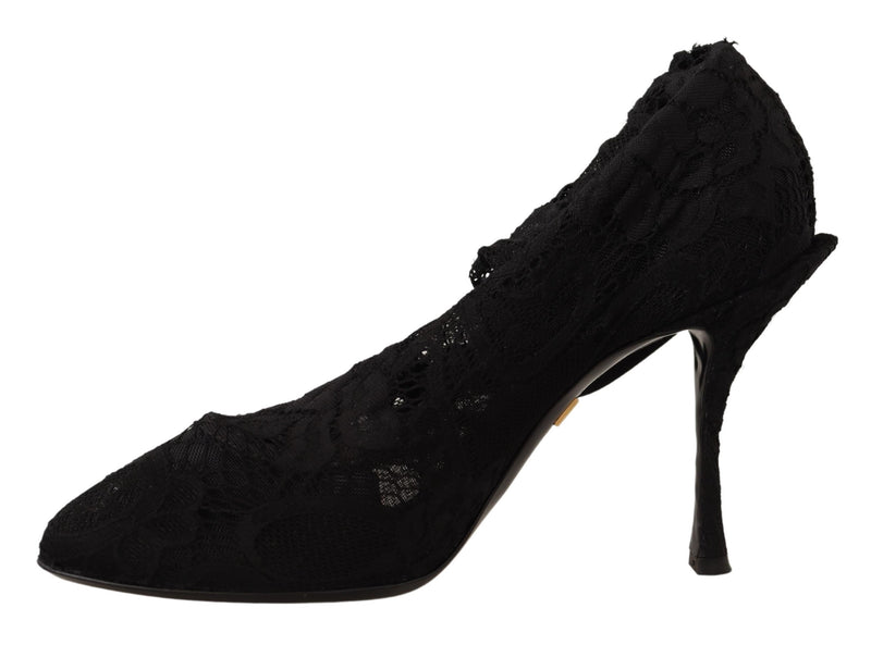 Black Taormina Lace Socks Boots Shoes