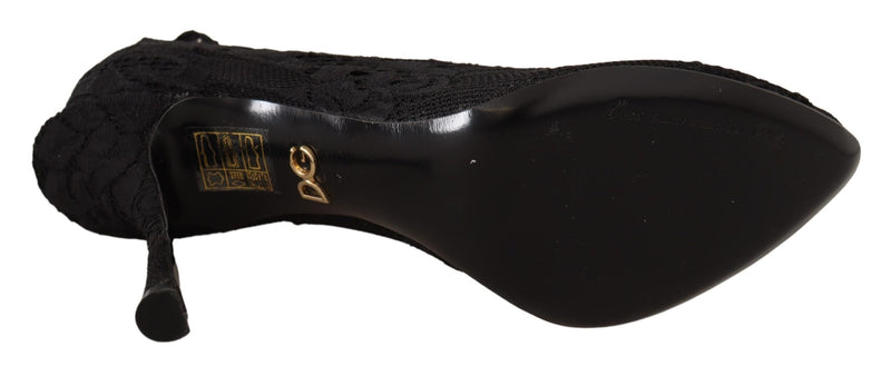 Black Taormina Lace Socks Boots Shoes