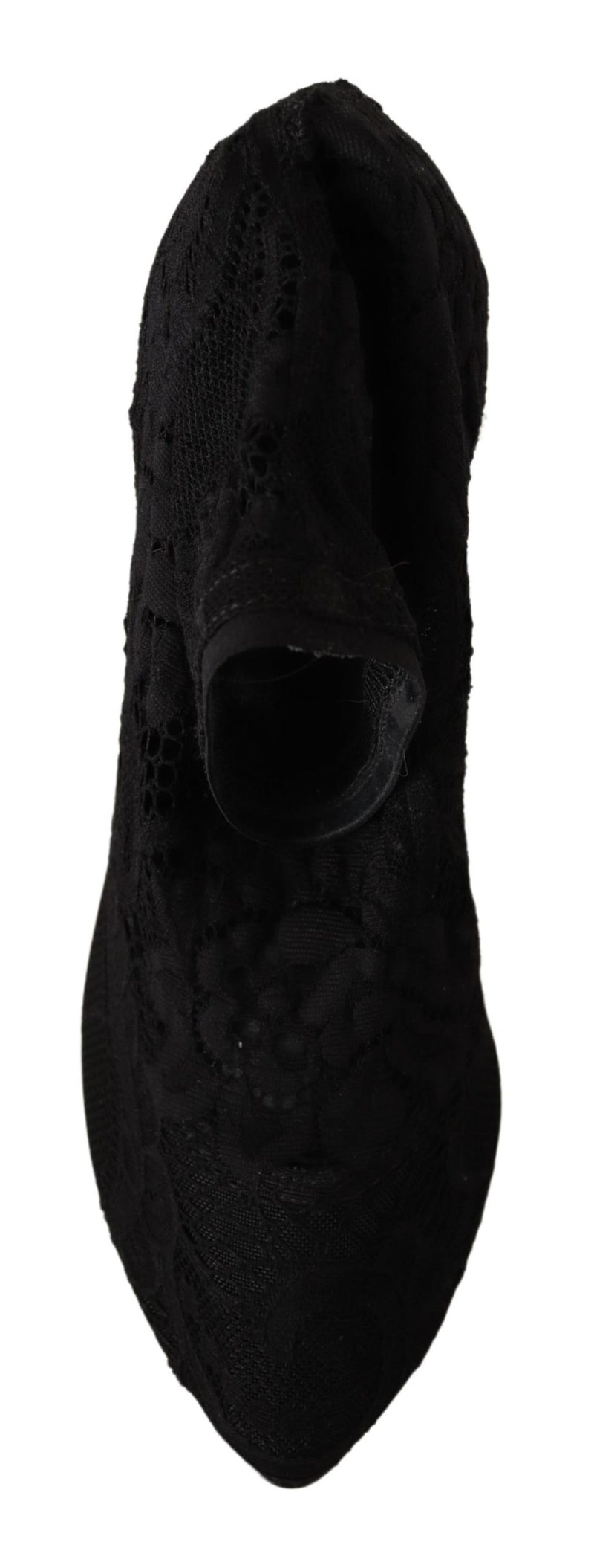Black Taormina Lace Socks Boots Shoes
