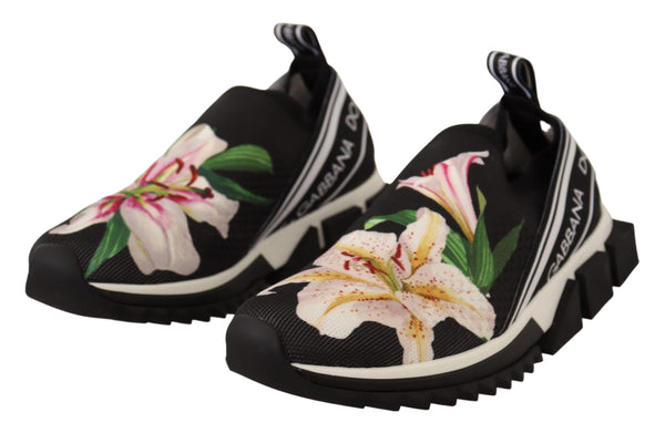 Black Floral Sorrento Low Top Sneakers Shoes