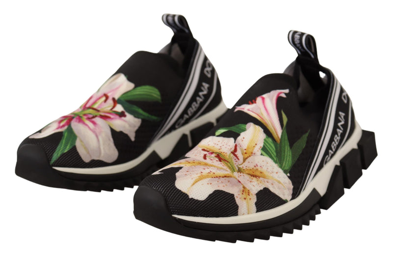 Black Floral Sorrento Low Top Sneakers Shoes