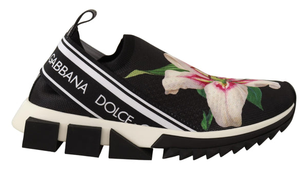 Black Floral Sorrento Low Top Sneakers Shoes