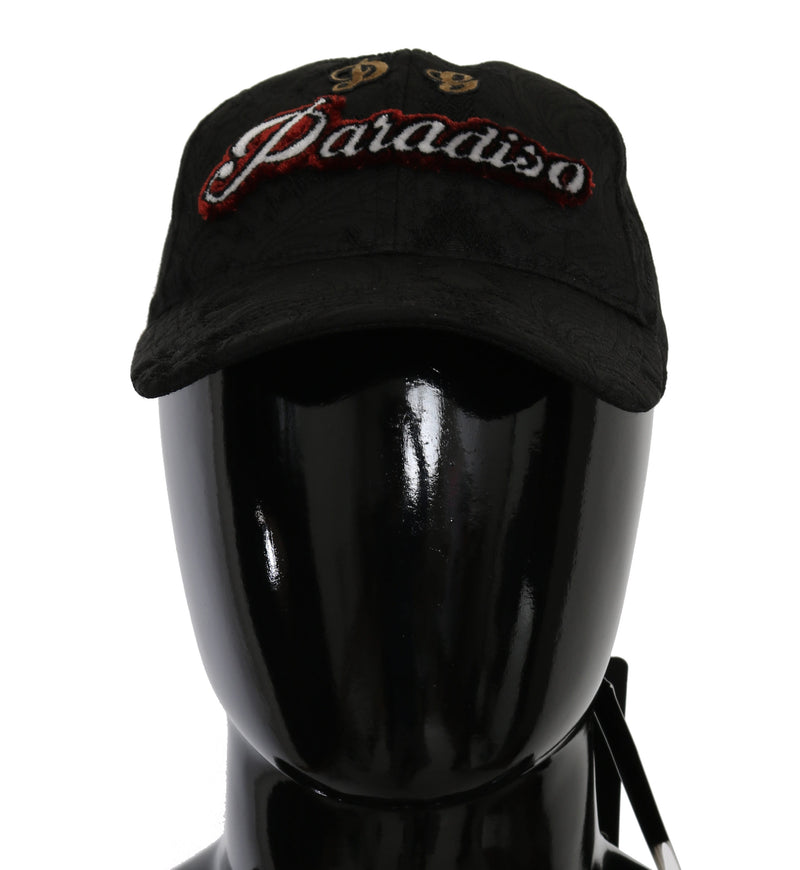 Black Paradiso Patch Baseball Cap Polyester Hat