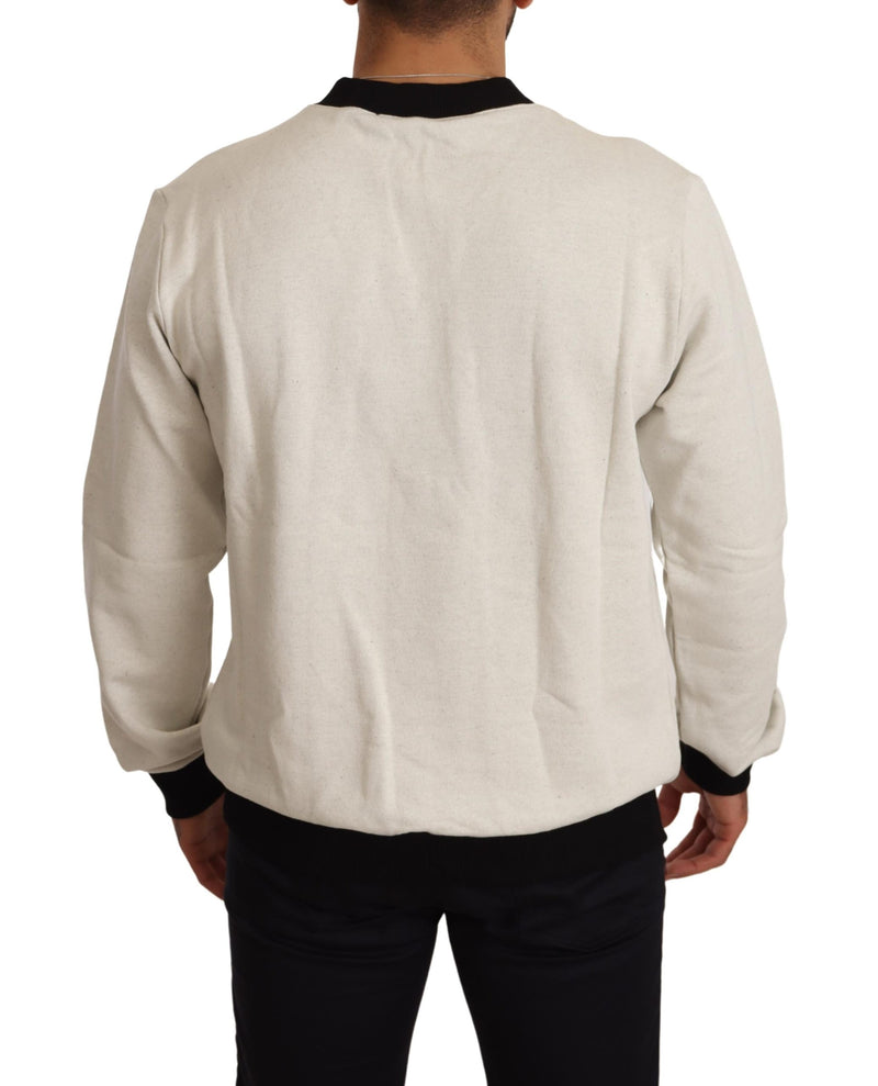 White Crown King Cotton Pullover Sweater