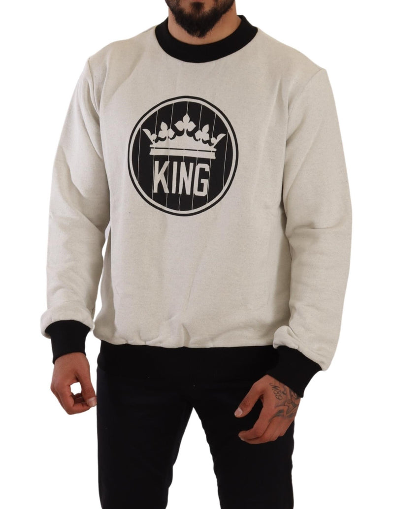 White Crown King Cotton Pullover Sweater