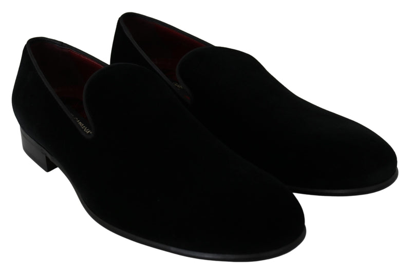 Black Velvet Flats Slipper Mens  Loafers Shoes