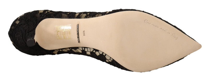 Black Lace Crystals Bellucci Pumps Shoes