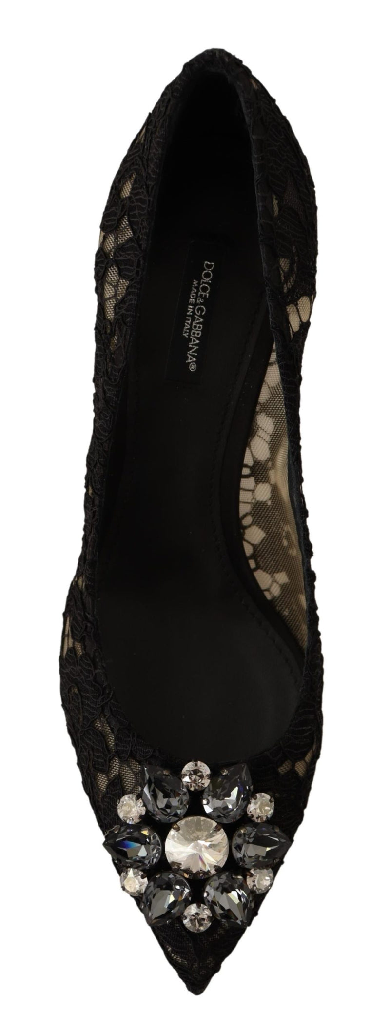 Black Lace Crystals Bellucci Pumps Shoes