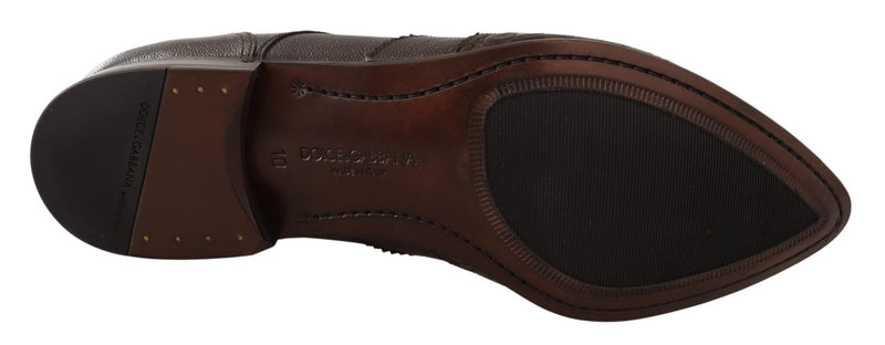 Brown Exotic Leather Derby Dress Shoes
