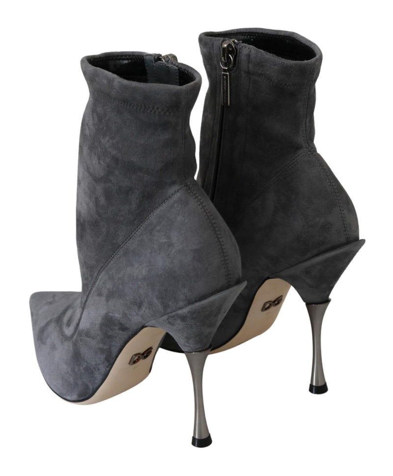 Gray Suede Pumps Heels Booties Shoes
