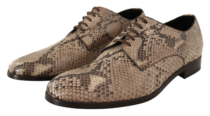 Beige Exotic Leather Oxford Dress Shoes