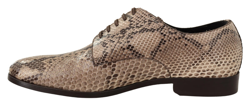 Beige Exotic Leather Oxford Dress Shoes