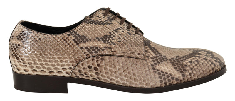 Beige Exotic Leather Oxford Dress Shoes