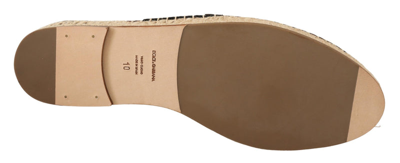 Brown Leopard Print Leather Espadrilles Shoes
