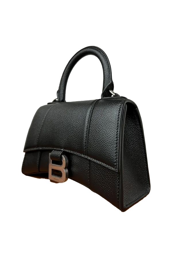HOURGLASS LEATHER SHOULDER HANDBAG
