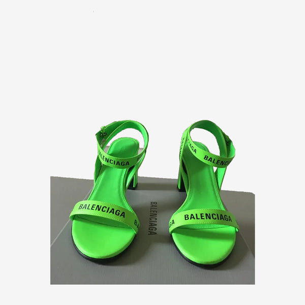 Balenciaga Leather Sandals In Green