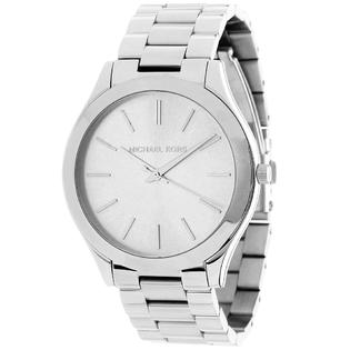 (MK3178) Slim Runway Mono Silver-Toned Stainless Steel Silver Dial Watch