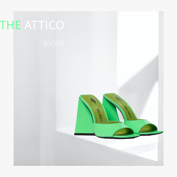 Attico Green Patent Leather Sandals
