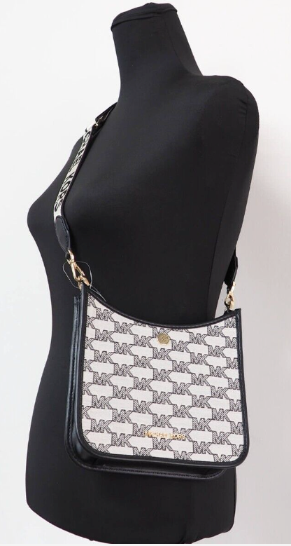 Briley Small Messenger Crossbody Handbag Black Signature Canvas