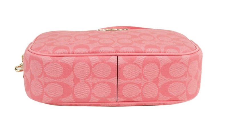 Jamie Medium Pink Lemonade Coated Canvas Camera Crossbody Handbag