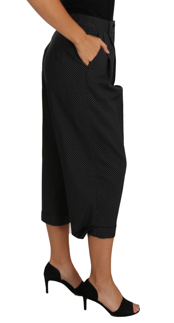 Black Polka Dot Cropped Pegged  Pants