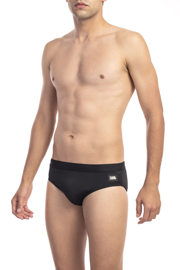 Black Polyester Swimwear