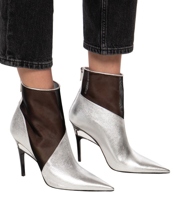 Gray Leather Boot